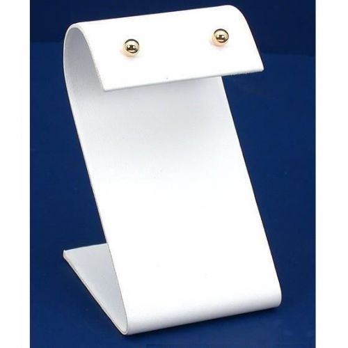 White Faux Leather Jewelry Display &#034;S&#034; Earring Stand