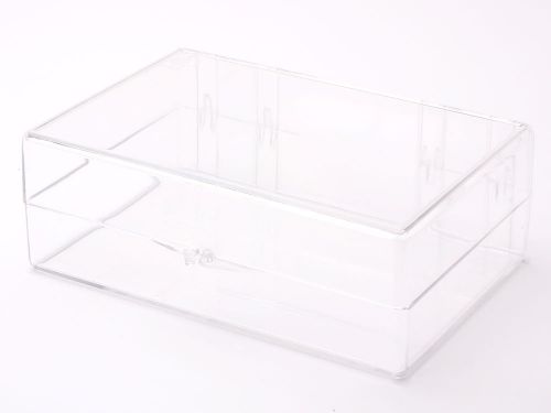 Gary Plastics G2075 Hinged Box, 6x4x2 In, Crystal Clear Polystyrene, Case of 60