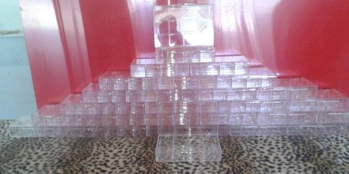 LOT OF 30 CLEAR RIGID PLASTIC 12 COMPARTMENT JEWELRY BEAD TACKLE DISPLAY CASE