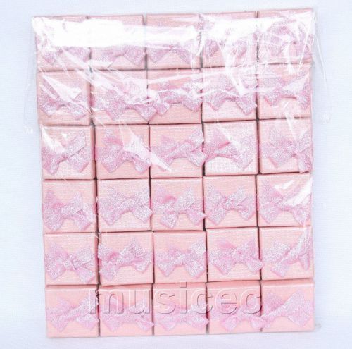 24pcs pink Jewelry Eearing Ring paper Boxes Gift packing T500A30