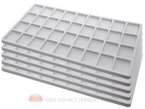 5 White Insert Tray Liners W/ 36 Compartments Drawer Organizer Jewelry Displays