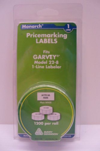 4 Garvey Pricemarking 22-8 One-Line Label Rolls Labels White 925125 Avery Cosco