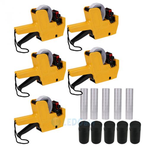 5pcs MX-5500 8 Digits Price Tag Gun with 5000 White w/ Red lines labels  Yellow