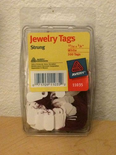 Avery Jewelry Tags, Strung, White, 500ct FREE SHIPPING
