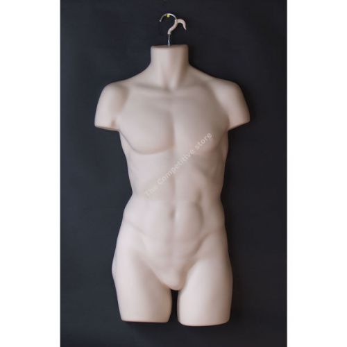Super Male Mannequin Dress Form Manikin - Use To Display S-M Sizes - Flesh Color