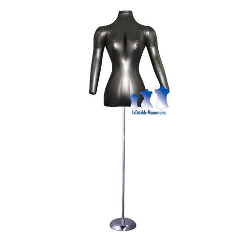 Inflatable Female Torso with Arms, Black and MS1 Stand