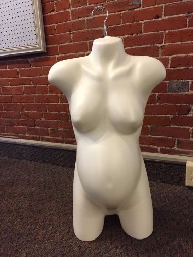 White Pregnant Female Hanging Mannequin Display Torso Solid Body Form Maternity