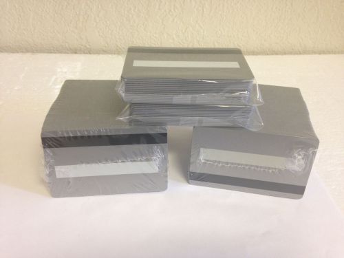250 Silver CR80 PVC Cards HiCo MagStripe 2 Track w/ Signature Panel - ID Printer