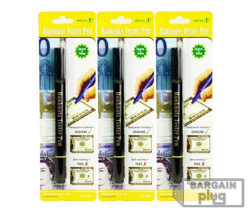 (3 Pack) Counterfeit Money Detector Pen Marker Fake Dollar Bill Currency Check