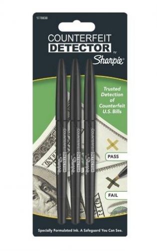 Counterfeit Money Detector Pens (3) Fake Currency Detect Bad Bills Marker