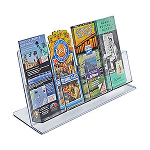 New L-Shape Slanted Multi-Pocket Counter Brochure Holders w/ 4 Tri-fold Pockets