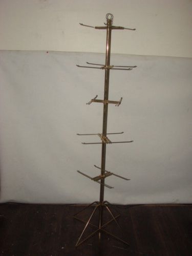 BRAND NEW VINTAGE GOLD TONED STORE DISPLAY SPIN RACK 62&#034;