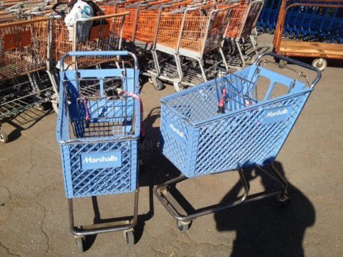 Shopping carts lot 10 mini dollar store small used fixtures light blue baskets for sale