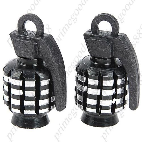 2 Universal Grenade Car Motorcycle Tire Valve Cap Cover Deal Free Shipping Black