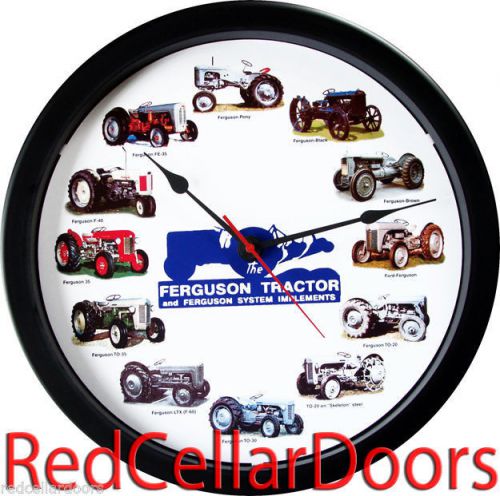 New MASSEY FERGUSON Tractor Clock 12 Tractors MASSIVE 14&#034; Wheel Dial Blue Logo