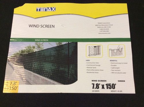 Tenax Wind Screen 7.8 ft H x 150 ft L Green * New * Make Offer