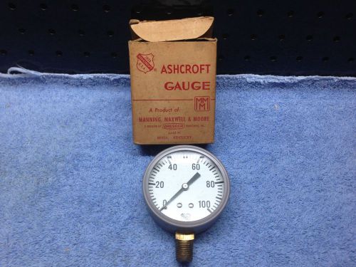Ashcroft Gauge 0 - 100 PSI Catalog No. 1000