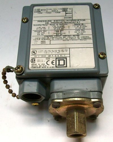 Square D Pressure Switch / Interuptor 100psig Max Class 9012 Series C 9012GAW2