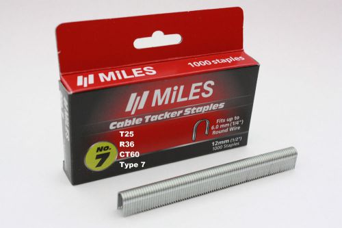 1000 x cable staples to fit for arrow t25 rapid r36 tacwise ct60 stanley type 7 for sale