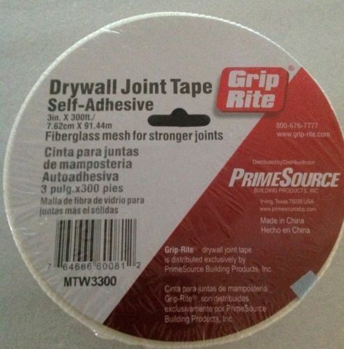 Grip rite white fiberglass mesh drywall joint tape   3 in x 300 ft, mtw 3300 for sale