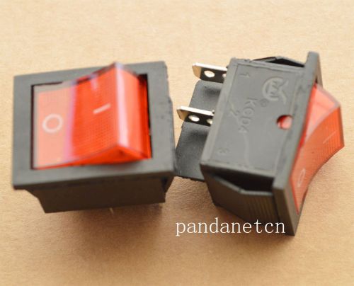 2pcs Pin Red Button15A 220V AC 4 Light Lamp On-Off DPST Boat Rocker Switch