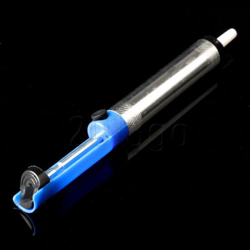 Metal desoldering pump sucker solder irons removal remover tool blue silver 2o for sale