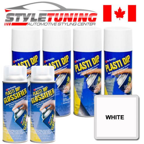 4 CANS OF WHITE + 2 CANS GLOSSIFIER (CLEAR) - WHITE GLOSS WHEEL KIT - CANADA