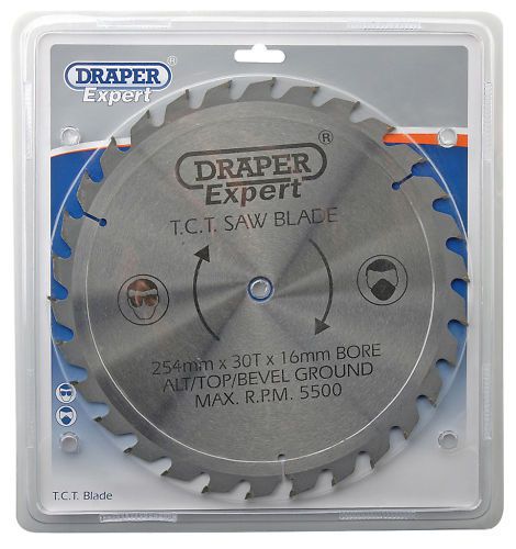 Draper Expert TCT Circular Mitre Saw Blade 254mm 16mm  Bore 30 Tooth 09491