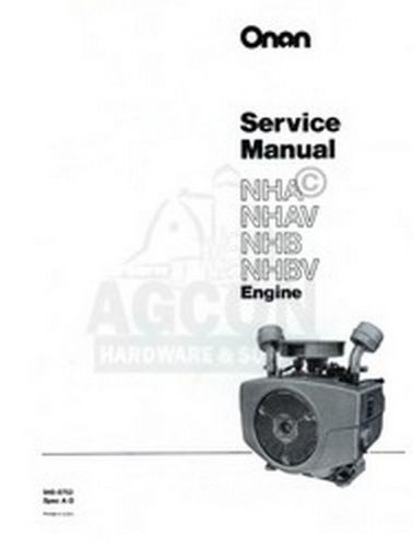 ONAN NHA NHAV NHB NHBV Engine Service Manual 940-0753