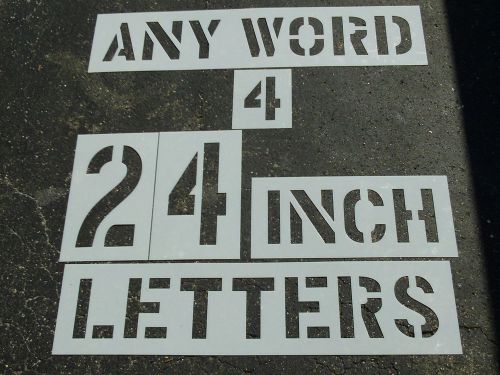 Any WORD 4 24&#034; x 12&#034; Letters: EXIT LEFT TURN ONLY STOP ZONE Parking Lot Stencils