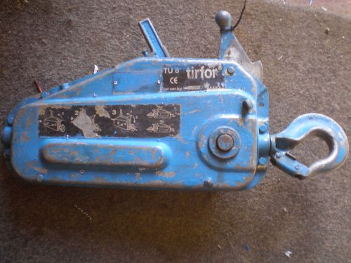 Tirfor tractel tu8 wire rope winch for a 8.0mm wire rope vat included for sale
