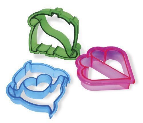 Evriholder Set of 3 Sandwich Crust Cutters  DynoBytes/FlipperBytes/SweetBytes