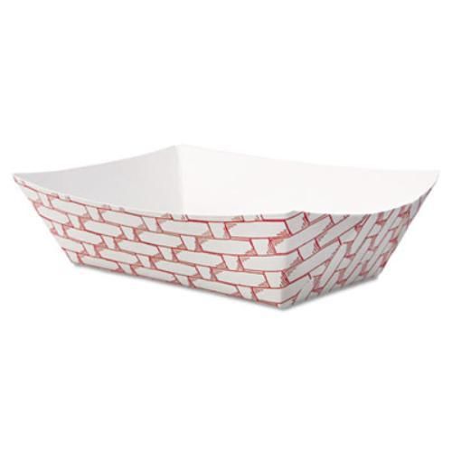 Boardwalk 30LAG050 Paper Food Baskets, 8oz Capacity, Red/white, 1000/carton