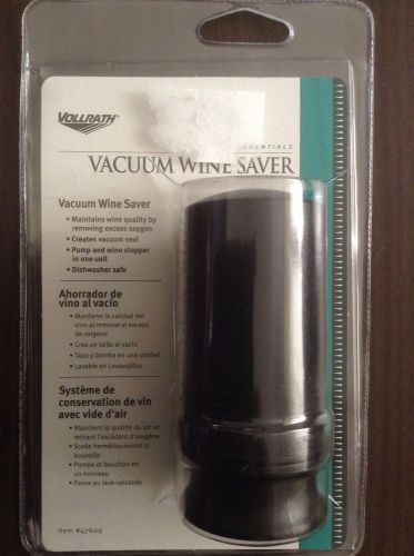 Vollrath Vacuum Wine Saver/Stopper By Pulltex NEW Seal Pump Stopper In One