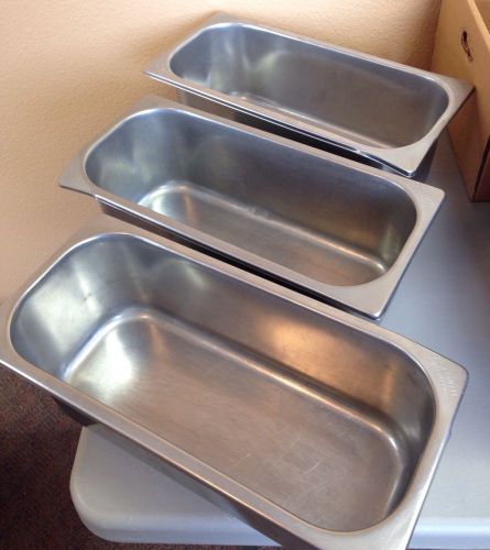 Stainless Steel Oscartielle 1/3 pans, 3 piece set freezer ice cream gelato