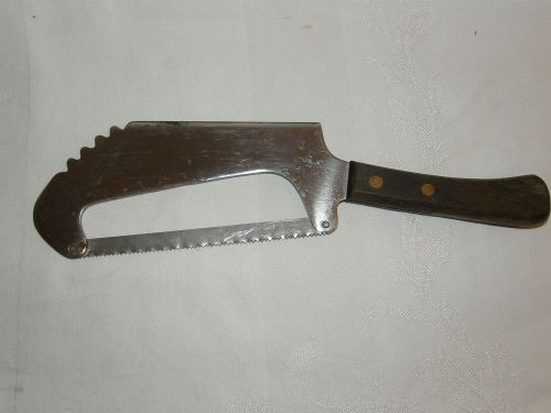 Vintage Food Mizer Butcher Knife, Bone Saw &amp; Meat Cleaver Patent Stamp Steel 12&#034;