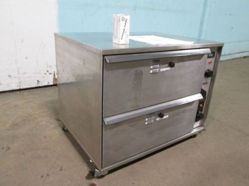 &#034;AMERICAN PERMANENT WARE&#034; H.D.COMMERCIAL S.S. 2 DRAWER FOOD WARMER ON CASTERS