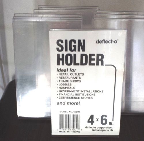PlasticSign Holder by deflecto Clear 4 X 6 Counter top,Tables, Bars,Restauants