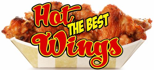 Hot Wings 24&#034; Decal Chicken Concession Restaurant Food Truck Menu Sign