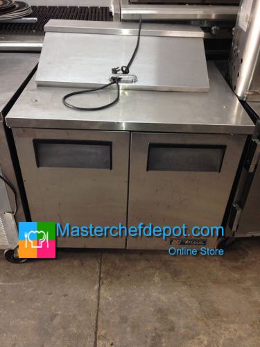 Used true tssu-36-08 2 door refrigerated prep table sandwich salad make station for sale