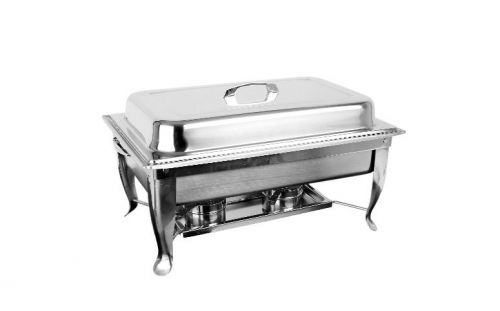 2 pack of 8 qt. stainless steel full size rectangular chafing dish pan  folding for sale