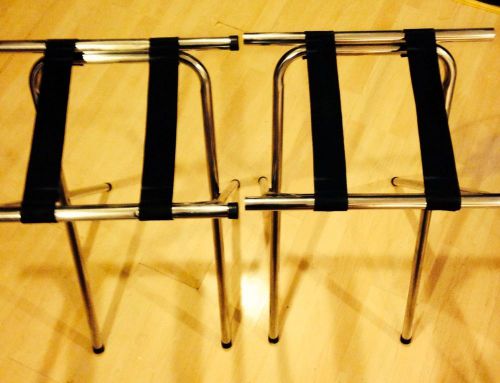 2 (two) RESTAURANT FOLDING SERVER TRAY STANDS.(Chrome)