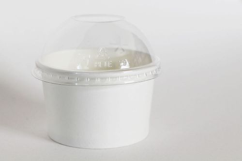 4 ounce White Ice Cream Cup with Lids | 25 Ct