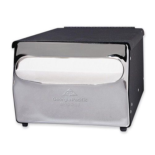 Georgia pacific 51202 mornap black chrome cafeteria model napkin dispenser for sale