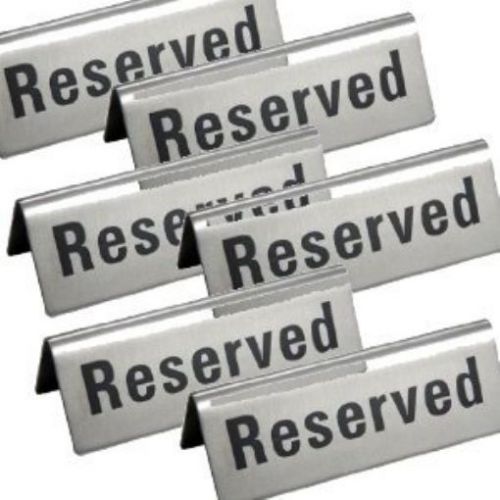 New reserved table signs 4.75x1.75 - 6 pack for sale