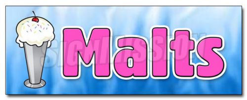 24&#034; MALTS DECAL sticker malted milk malt shop tin milk shakes old-fashioned