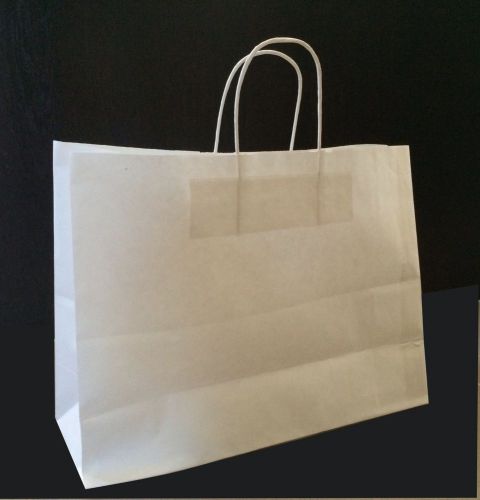WHITE KRAFT VOGUE Shopping Bags 16x6x12