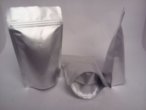 Bag Pouch Silver Zip Lock Foil Stand Up 25PCS of 5&#034; x 8&#034; 4oz Round Corners