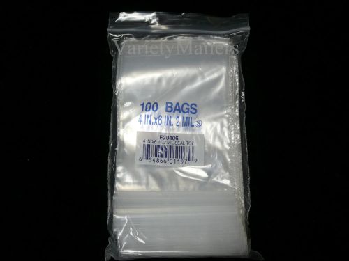 100 ziplock 4&#039;&#039;x 6&#039;&#039; zip lock reclosable zipper seal 4x6  2mil clear storage bag for sale