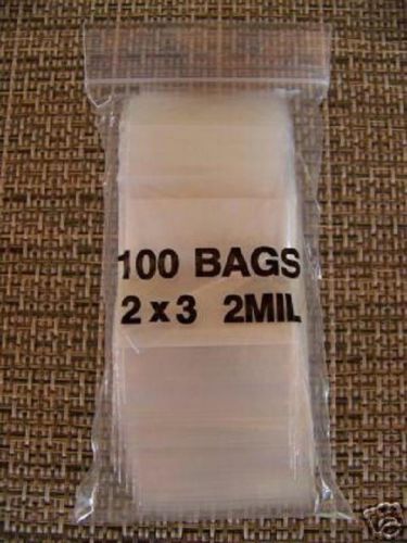 PLASTIC BAG 2x3 zip lock white block small poly 100